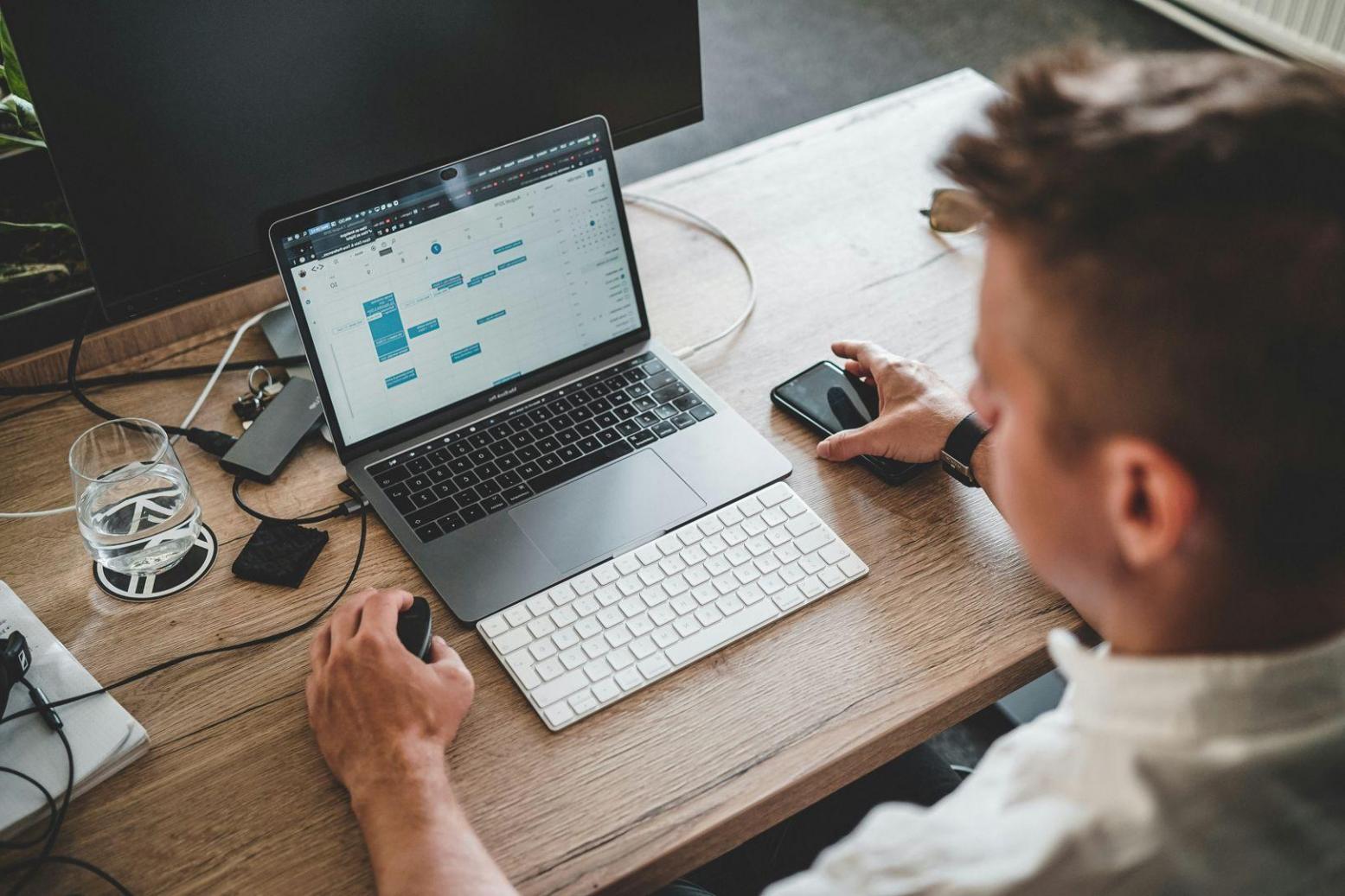Financial consultant working with small business owners